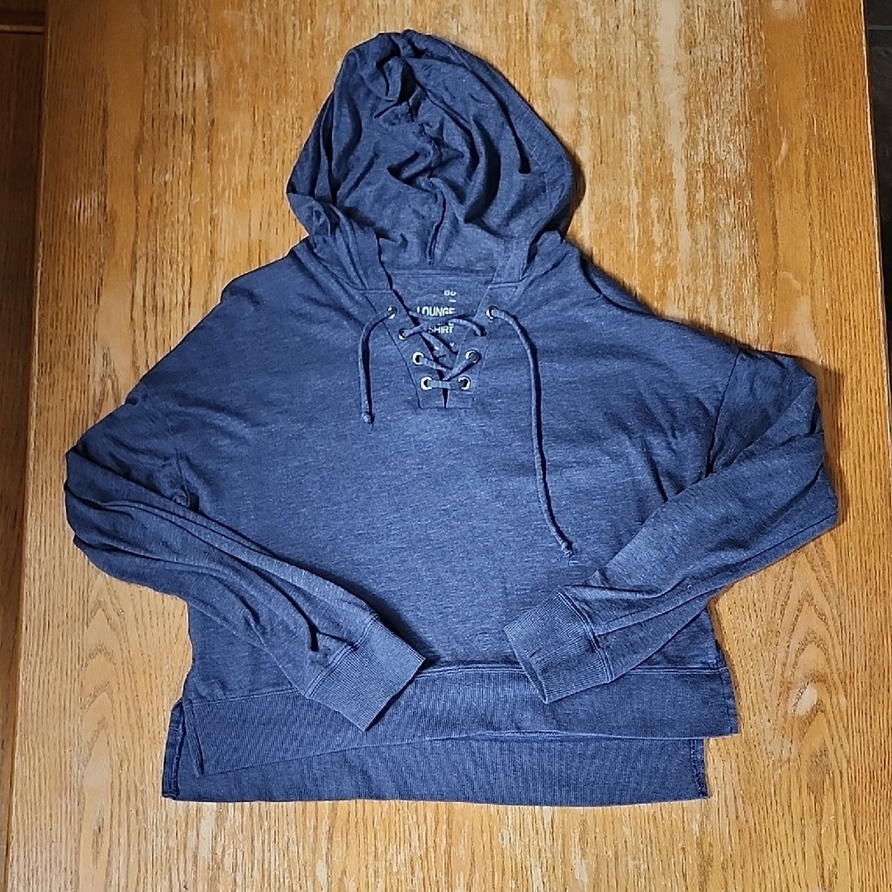 SO Dark Blue Lace-Up Hoodie